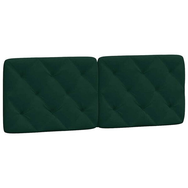 vidaXL Coussin de tête de lit vert foncé 140 cm velours