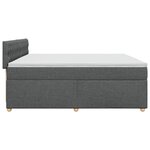 vidaXL Sommier à lattes de lit avec matelas Gris foncé 200x200cm Tissu