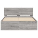 vidaXL Cadre de lit avec tête de lit et LED sonoma gris 120x190 cm