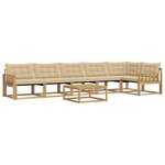 vidaXL Ensemble de canapés d'extérieur 7 Pièces Blanc et Beige