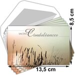 Lot 5 cartes remerciements condoléances +5 enveloppes blanches format 9x14cm