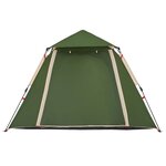 vidaXL Tente de camping à dôme 4 personnes vert libération rapide