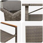 vidaXL Ensemble de salle à manger pour jardin 9 Pièces Gris Poly rotin