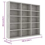 vidaXL Armoire à CD Gris béton 100x23x89 5 cm Bois d’ingénierie