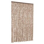 vidaXL Rideau anti-mouches beige et marron foncé 118x220 cm chenille