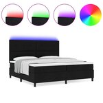 vidaXL Lit à ressorts avec matelas Noir 200 x 200 cm tissu