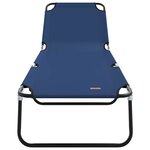 vidaXL Chaise longue pliante 2 Pièces Bleu 56 x 189 x 87 cm tissu