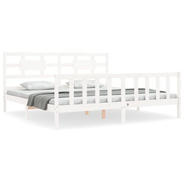 vidaXL Cadre de lit sans matelas blanc bois massif de pin