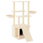 vidaXL Arbre à chat avec griffoirs en sisal crème 133 cm