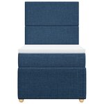 vidaXL Sommier à lattes de lit avec matelas Bleu 90x200 cm Tissu