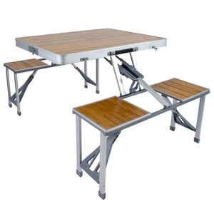 Bo-Camp Ensemble de table de pique-nique pliable Marron Bambou