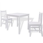 vidaXL Ensemble de salle à manger trois pièces Pinède Blanc