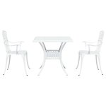 vidaXL Ensemble de tables de jardin 3 Pièces Blanc 80 x 80 x 75 cm