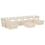 Salon de jardin meuble d'extérieur ensemble de mobilier palette 8 pièces bois d'épicéa imprégné 02_0018516