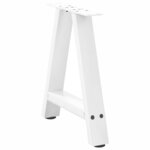 vidaXL Pieds de table basse en forme de A  2 pièces  blanc  38 x (42-43) cm  acier