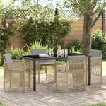 vidaXL Ensemble de salle à manger pour jardin 5 Pièces Beige Poly rotin