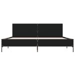vidaXL Cadre de lit noir 200x200 cm bois d'ingénierie et métal