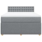 vidaXL Sommier à lattes de lit avec matelas Gris clair 140x200cm Tissu