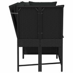 vidaXL Canapé de jardin avec coussins Noir Résine tressée
