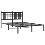 vidaXL Cadre de lit métal sans matelas avec tête de lit noir 120x190cm