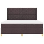 vidaXL Lit à Ressorts avec matelas Marron foncé 180 x 200 cm tissu