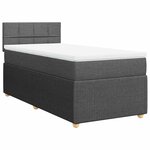 vidaXL Sommier à lattes de lit avec matelas Gris foncé 100x200cm Tissu