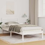 vidaXL Cadre de lit Blanc 100 x 210 cm Bois massif en pin