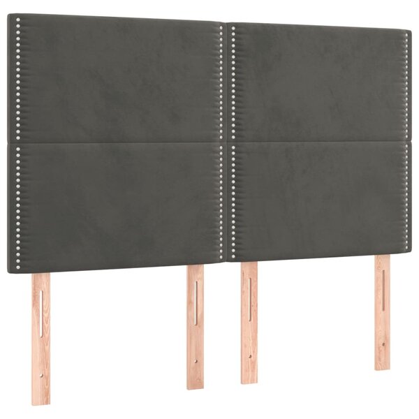 vidaXL Tête de lit Gris foncé 144 x 5 x 118/128 cm Velours