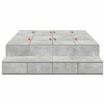 vidaXL Cadre de lit avec rangement Gris béton 120 cm Bois d'ingénierie