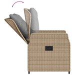 vidaXL Ensemble à manger de jardin et coussins 3 Pièces Beige poly rotin