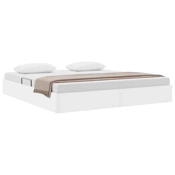 vidaXL Lit de Rangement avec matelas Blanc pur 183 x 213 cm Faux cuir