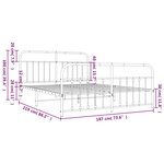 vidaXL Cadre de lit métal sans matelas avec pied de lit noir 183x213cm