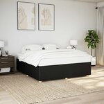 vidaXL Cadre de lit sans matelas noir 200x200 cm tissu