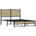 vidaXL Cadre de lit en métal sans matelas chêne sonoma 120x190 cm