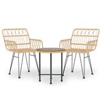 vidaXL Ensemble à manger de jardin 3 Pièces Résine tressée