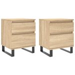 vidaXL Tables de chevet 2 Pièces chêne sonoma 40x35x50 cm bois ingénierie
