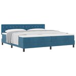 vidaXL Lit à ressorts avec matelas Bleu foncé 200 x 200 cm Velours