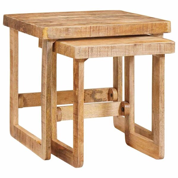 vidaXL Tables d'appoint Marron Bois de mangue massif
