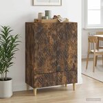 vidaXL Buffet Chêne fumé 66 x 34 5 x 95 cm Bois d'ingénierie