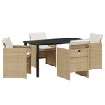 vidaXL Ensemble de salle à manger pour jardin 5 Pièces Beige polyrotin