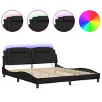 vidaXL Cadre de lit Viana avec LED sans matelas noir 180x200 cm