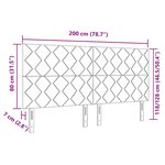 vidaXL Tête de lit avec tête de lit Noir 200 cm Velours