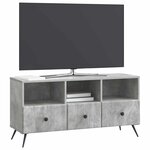 vidaXL Meuble TV Gris béton 102 x 34 5 x 50 cm Bois d'ingénierie