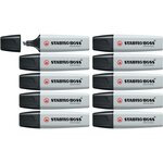 Surligneur BOSS ORIGINAL Pastel pointe Biseau 2 - 5 mm Poudre de Gris x 10 STABILO