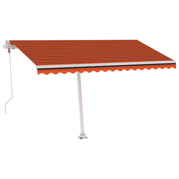 vidaXL Auvent automatique capteur de vent/LED 400x300 cm Orange/marron