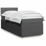 vidaXL Sommier à lattes de lit avec matelas Gris foncé 100x200cm Tissu