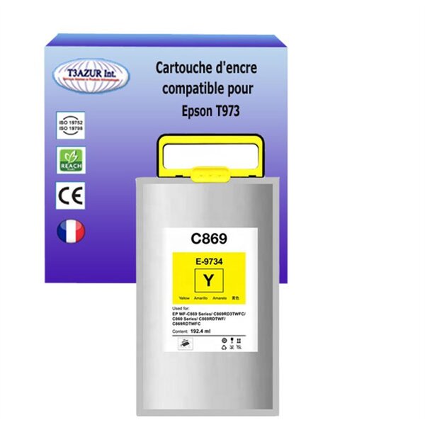 Cartouche compatible avec Epson WF-C869RDTWF EPP  C869RDTWFC remplace Epson T9734 - Jaune - 22 000 pages