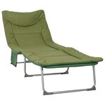 vidaXL Transat pliant avec coussin 2 Pièces Vert foncé