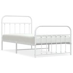 vidaXL Cadre de lit métal avec tête de lit/pied de lit blanc 100x190cm
