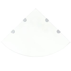 vidaXL Étagères d'angle 2 Pièces et supports Verre Transparent 45x45 cm
